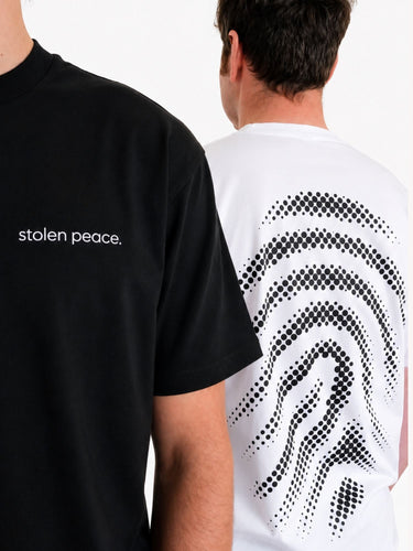 Halftone Finger Print T-shirt - White