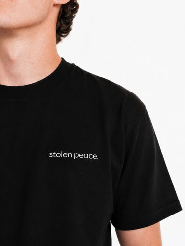 Halftone Finger Print T-shirt - Black